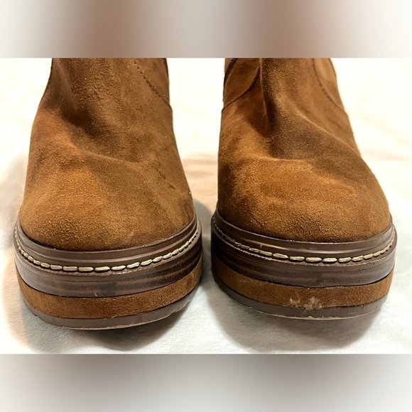 Sun + Stone Women’s Brown Suede Zip-Up Heeled Ankle Boots Size 9.5 - Picture 6 of 14